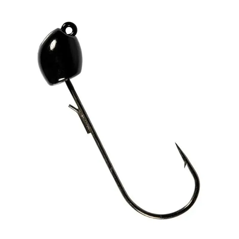 Fish Hooks With Offset Design-Z-Man SMH Jig Head 1/8oz Black 3/pk